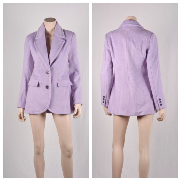 Avec Les Filles Cozy Boyfriend Brushed Wool-blend Blazer - Picture 4 of 7